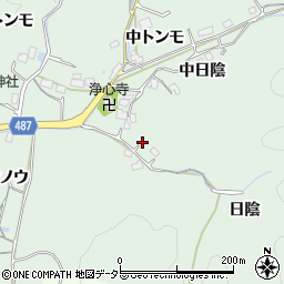 愛知県豊田市山中町日陰周辺の地図