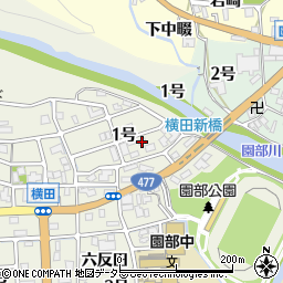 京都府南丹市園部町横田１号周辺の地図