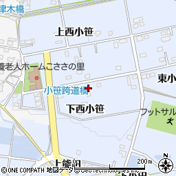 愛知県豊田市越戸町下西小笹74-2周辺の地図