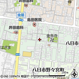 滋賀県東近江市八日市金屋周辺の地図