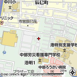 名古屋市上下水道局辰巳浄水場周辺の地図