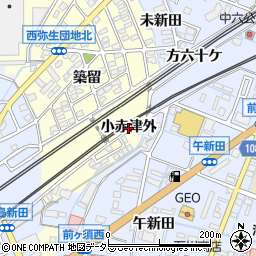 愛知県弥富市五明町（小赤津外）周辺の地図