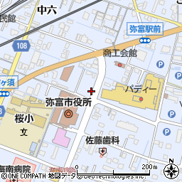 愛知県弥富市鯏浦町中六92周辺の地図