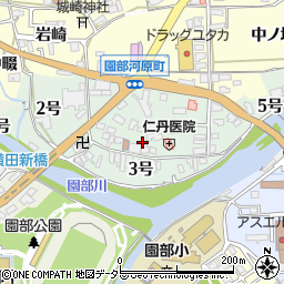 京都府南丹市園部町河原町周辺の地図