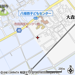 滋賀県近江八幡市大森町61周辺の地図