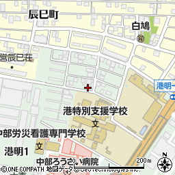 港明荘周辺の地図