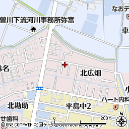 愛知県弥富市平島町北広畑14周辺の地図