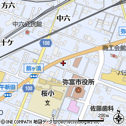 愛知県弥富市鯏浦町中六76周辺の地図