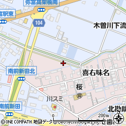愛知県弥富市平島町喜右味名14周辺の地図