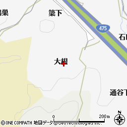 愛知県豊田市滝見町大根周辺の地図