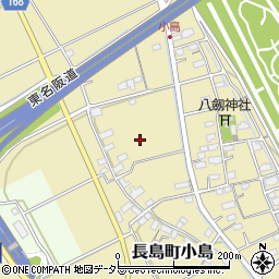 三重県桑名市長島町小島周辺の地図