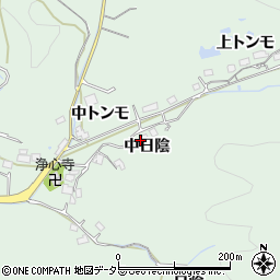 愛知県豊田市山中町中日陰周辺の地図