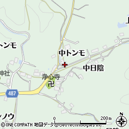 愛知県豊田市山中町中トンモ周辺の地図