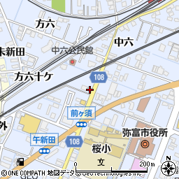 愛知県弥富市鯏浦町中六20周辺の地図