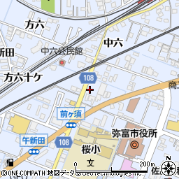 愛知県弥富市鯏浦町中六68周辺の地図