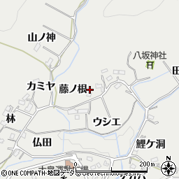 愛知県豊田市東大島町藤ノ根周辺の地図