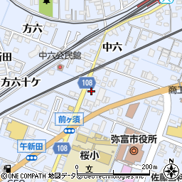 愛知県弥富市鯏浦町中六69周辺の地図