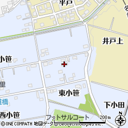 愛知県豊田市越戸町東小笹周辺の地図