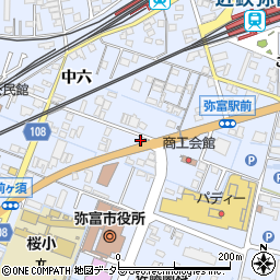 愛知県弥富市鯏浦町中六100周辺の地図