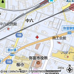 愛知県弥富市鯏浦町中六105周辺の地図