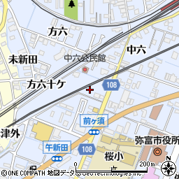 愛知県弥富市鯏浦町中六22周辺の地図