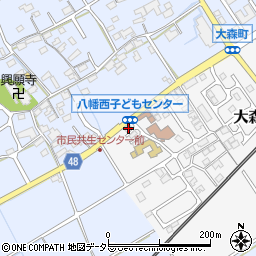 滋賀県近江八幡市大森町55周辺の地図