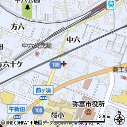 愛知県弥富市鯏浦町中六110周辺の地図