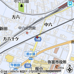 愛知県弥富市鯏浦町中六17周辺の地図