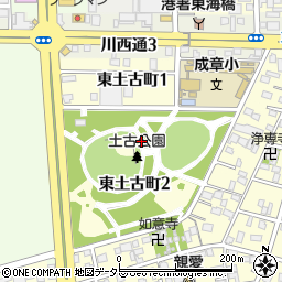 愛知県名古屋市港区東土古町周辺の地図