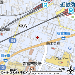 愛知県弥富市鯏浦町中六126周辺の地図