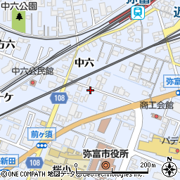 愛知県弥富市鯏浦町中六107周辺の地図