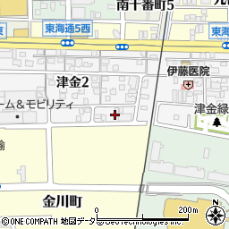 愛知県名古屋市港区津金2丁目4周辺の地図