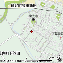 三重県いなべ市員弁町下笠田1471周辺の地図