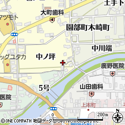 京都府南丹市園部町上木崎町中ノ坪周辺の地図