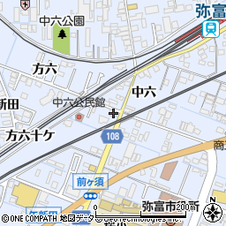 愛知県弥富市鯏浦町中六14周辺の地図