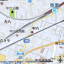 愛知県弥富市鯏浦町中六114周辺の地図
