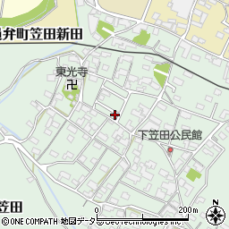 三重県いなべ市員弁町下笠田1612-29周辺の地図