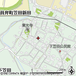 三重県いなべ市員弁町下笠田1612-27周辺の地図