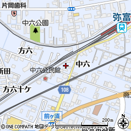 愛知県弥富市鯏浦町中六7周辺の地図