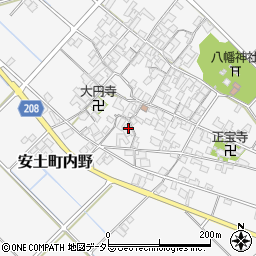滋賀県近江八幡市安土町内野1120周辺の地図
