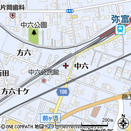愛知県弥富市鯏浦町中六5周辺の地図