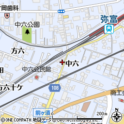 愛知県弥富市鯏浦町中六12周辺の地図