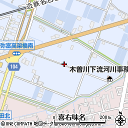 愛知県弥富市鯏浦町東前新田周辺の地図