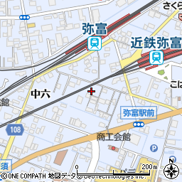 愛知県弥富市鯏浦町中六140周辺の地図