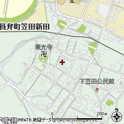三重県いなべ市員弁町下笠田1612-21周辺の地図
