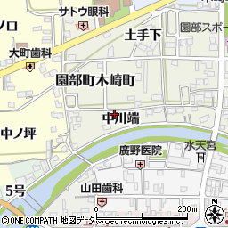 京都府南丹市園部町木崎町中川端周辺の地図