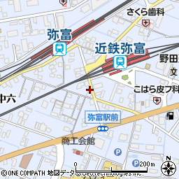 愛知県弥富市鯏浦町中六188周辺の地図