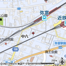 愛知県弥富市鯏浦町中六150周辺の地図