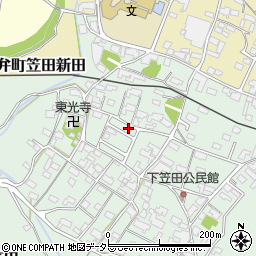 三重県いなべ市員弁町下笠田1612-13周辺の地図