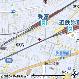 愛知県弥富市鯏浦町中六147周辺の地図